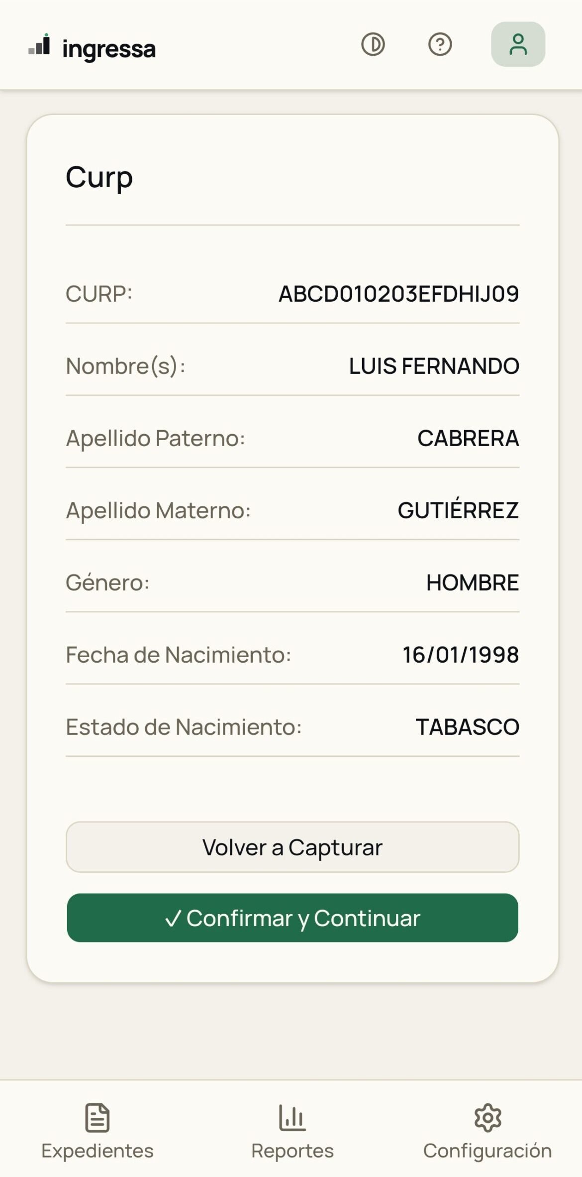 Extracción automática de datos en Ingressa